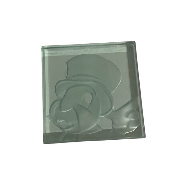 Disney Robert Guenther RARE Jiminy Cricket  Etched Glass Paperweight - Picture 1 of 13